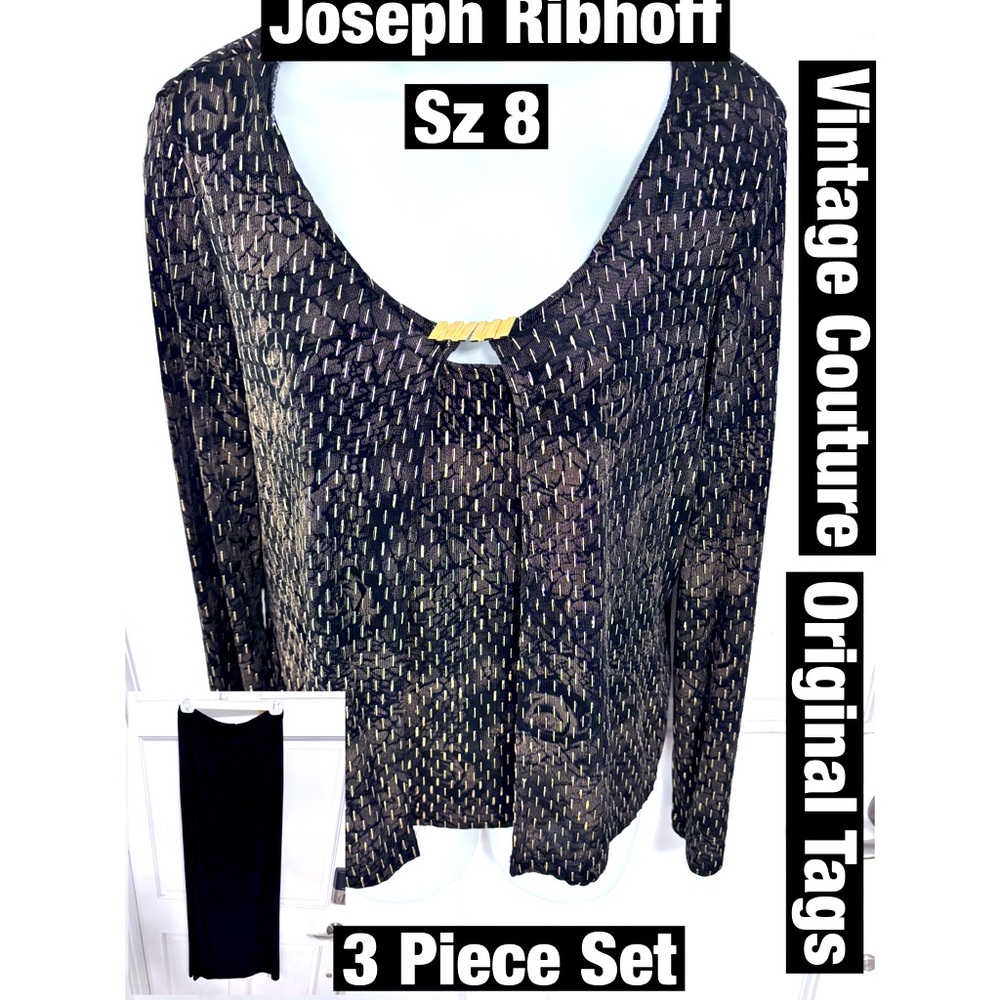 Joseph Ribhoff Vintage Couture 3 piece Set with Tags Sz 8 Red Carpet